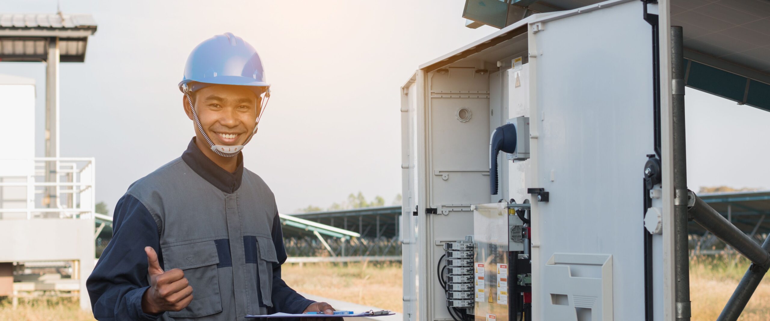 Engineer on Solar Site